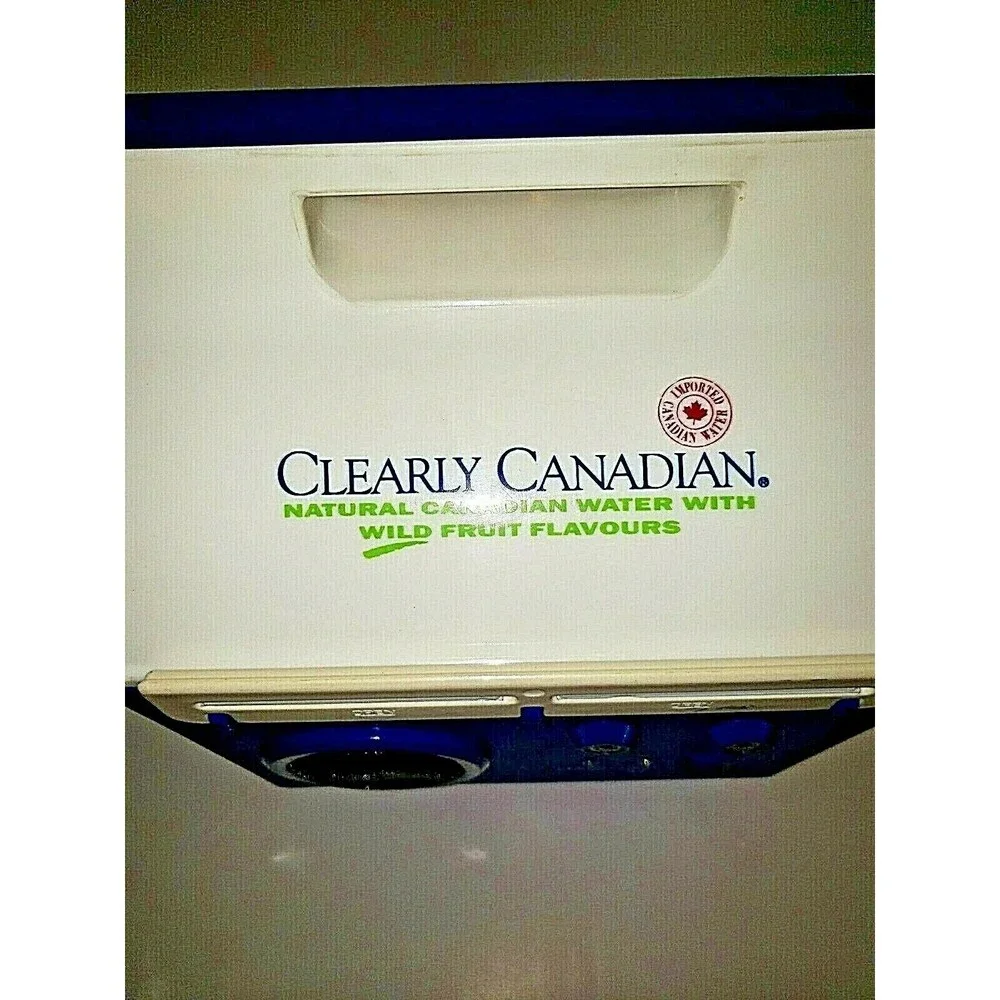 Clearly Canadian Lunch Box Radio Vintage Collectible Rare Blue White Am/Fm
